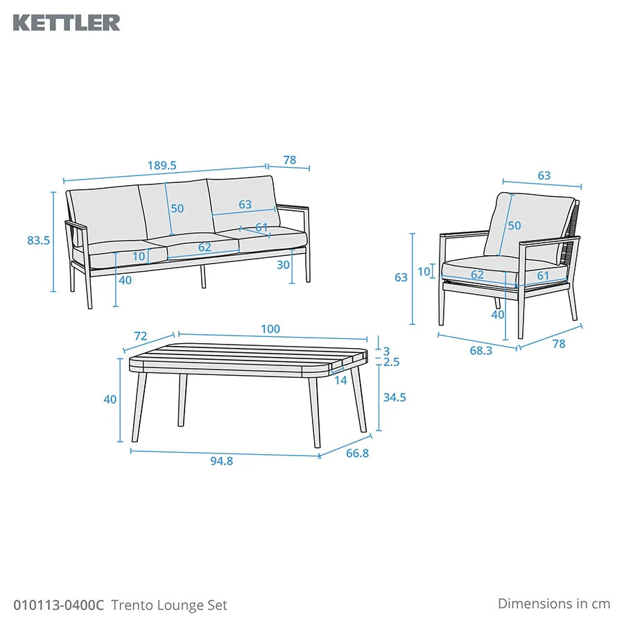Kettler Trento 5 Seat Garden Lounge Set