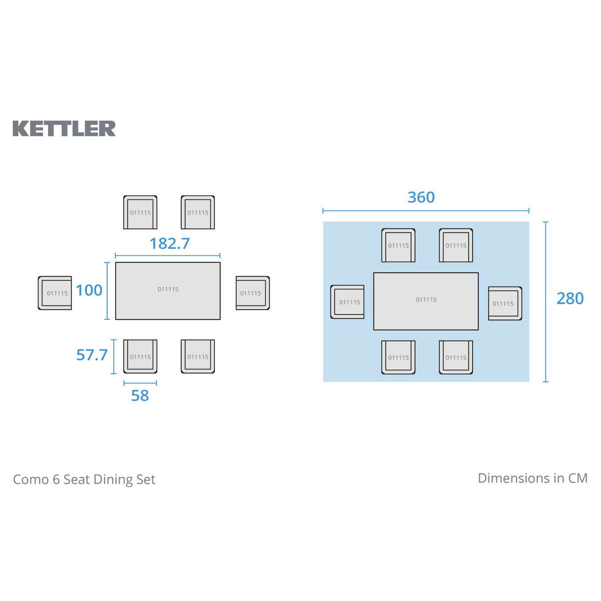 Kettler Como 6 Seat Garden Dining Set