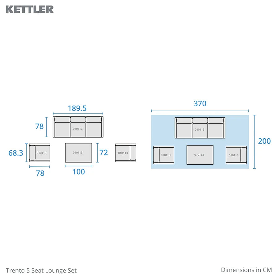 Kettler Trento 5 Seat Garden Lounge Set